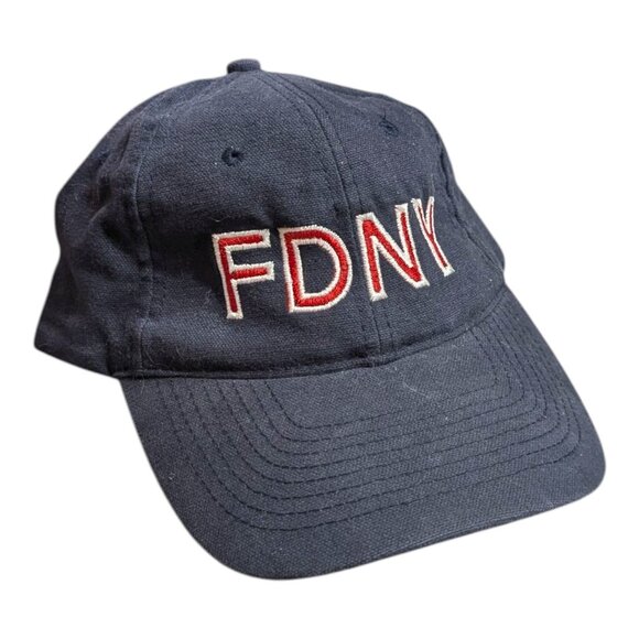 FDNY Fire Dept 9/11 Tribute Hat Canadian & American Flag Embroidered Navy Blue O - Picture 6 of 7
